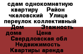 сдам однокомнатную квартиру  › Район ­ чкаловский › Улица ­ переулок коллективный › Дом ­ 15 › Этажность дома ­ 5 › Цена ­ 15 000 - Свердловская обл. Недвижимость » Квартиры аренда   